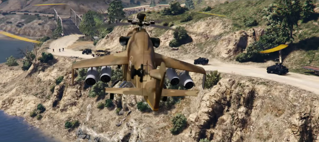 No primeiro trailer dos Assaltos pudemos ver um helicóptero de guerra por alguns segundos, seus possíveis nomes são "Hunter" e "The Savage".